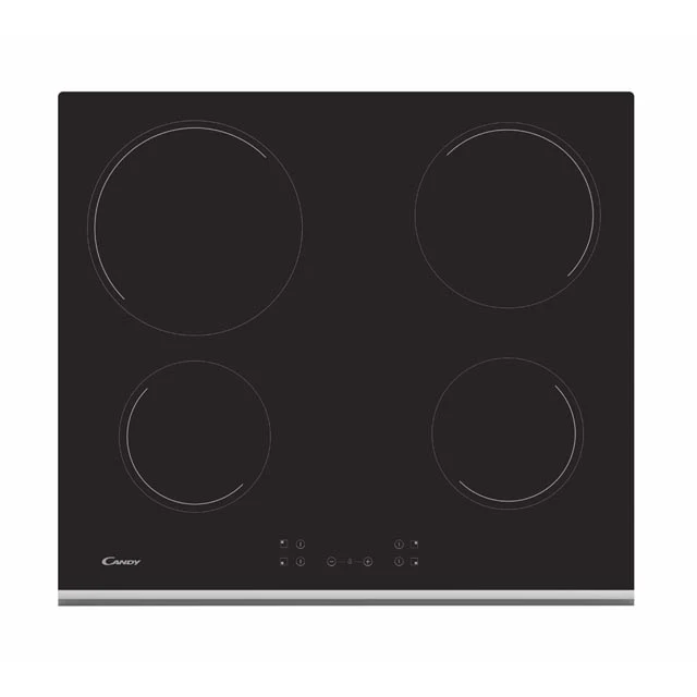 AREA OCCASIONI Piano Cottura Elettrico Candy CH64XB 4 Fuochi 60 cm VetroCeramica Nero (Lxp) 59x52 con Controlli touch 3380...