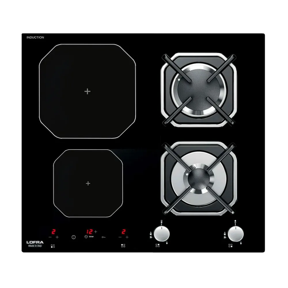 Piano cottura gas induzione - HGN622I DIONE - Piano Cottura Misto - 2 zone Induzione e 2 fuochi gas