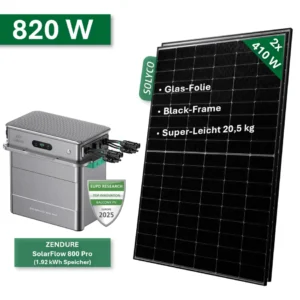 Balcon Power Plan Basic 850W/800W con Zenture Solarflow 800 Pro NeueEnergie24