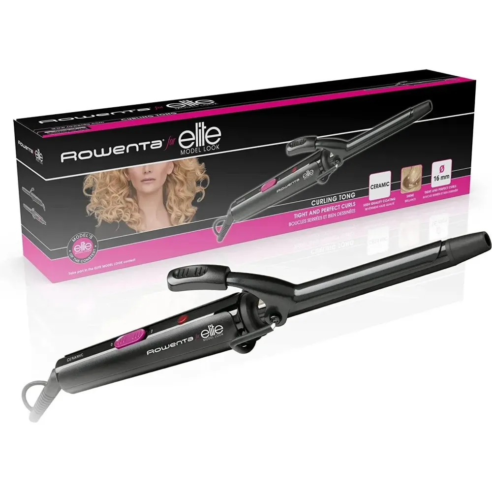 Rowenta CF2112 Ferro Arricciacapelli da 16 mm, Ricci Stretti, Nero ( CONFEZIONE NEUTRA )