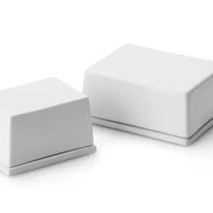Burriera ceramica bianca per 125g. Burro 9,5x7x5,7 cm