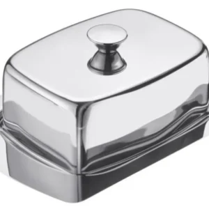 Piatto per burro acciaio inossidabile, 19x12,8 cm, standard UE