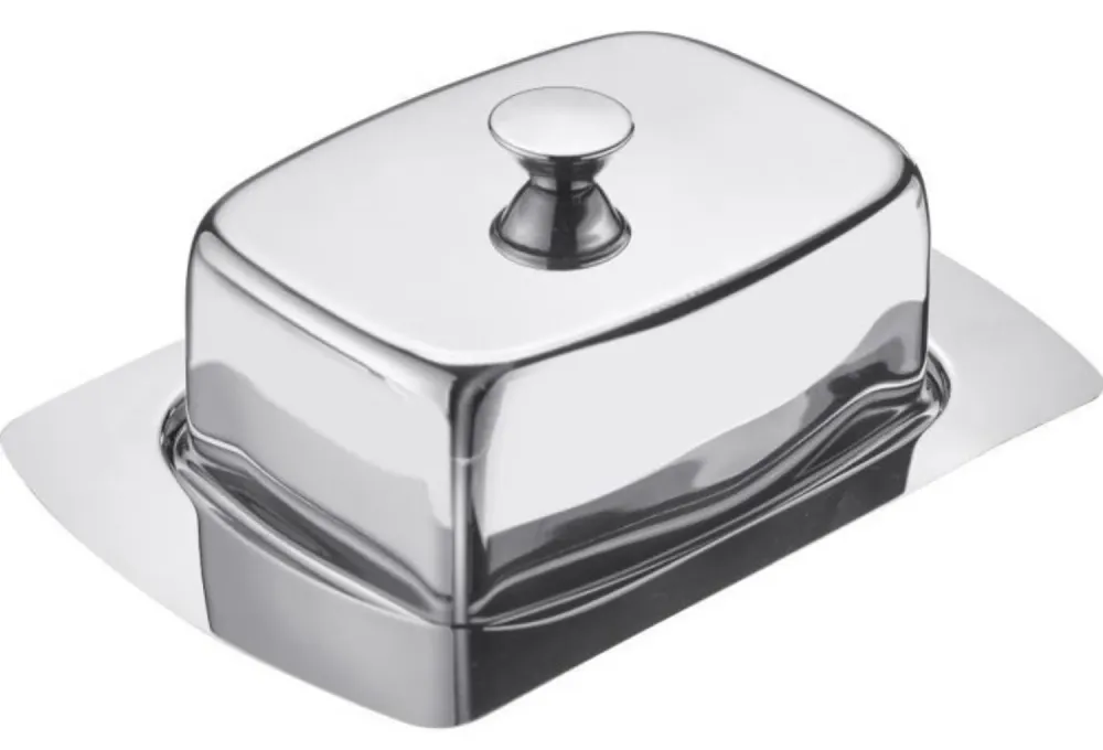 Piatto per burro acciaio inossidabile, 19x12,8 cm, standard UE
