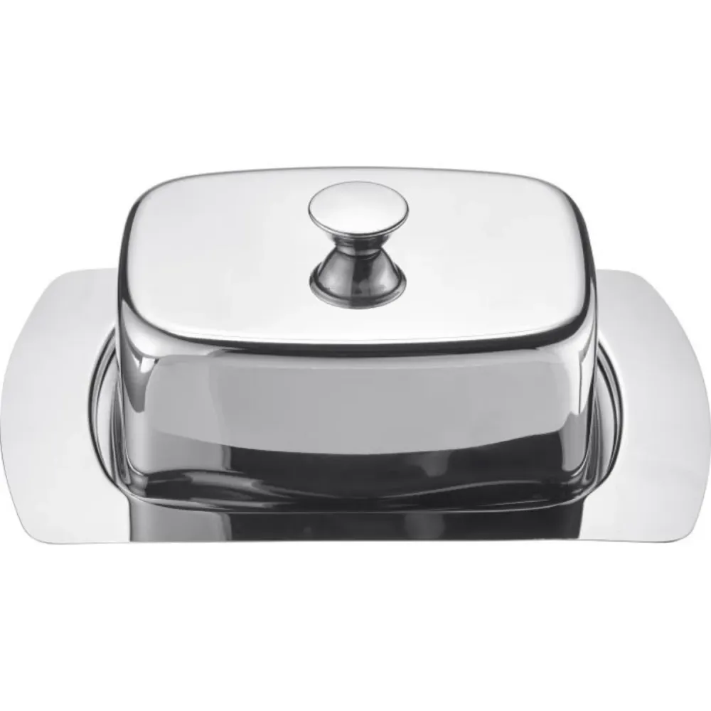 Piatto per burro acciaio inossidabile, 19x12,8 cm, standard UE