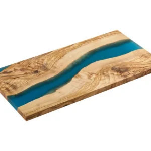 Piatto da portata ZASSENHAUS oliva/resina blu 45x22x1,5 cm