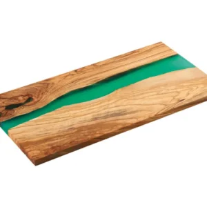 Piatto da portata ZASSENHAUS verde oliva/resina 45x22x1,5 cm