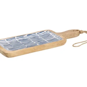 ZELLER tagliere legno di mango blu 38x15x2,5 cm