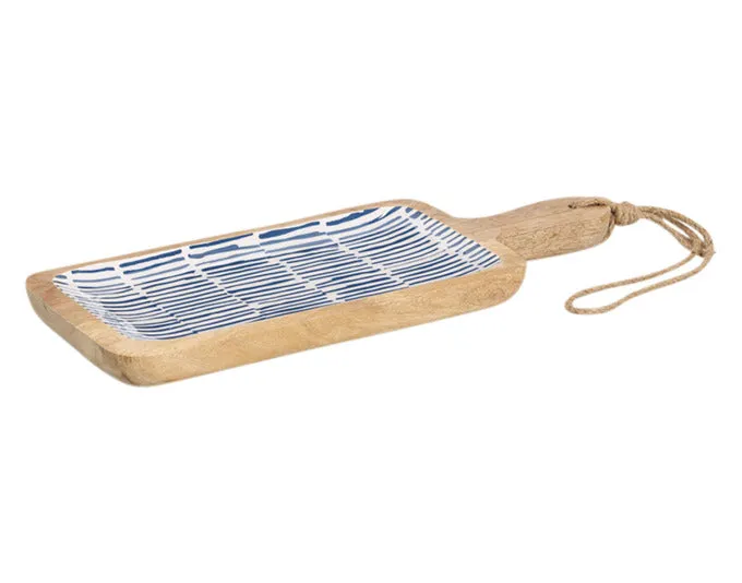 ZELLER tagliere legno di mango blu 38x15x2,5 cm