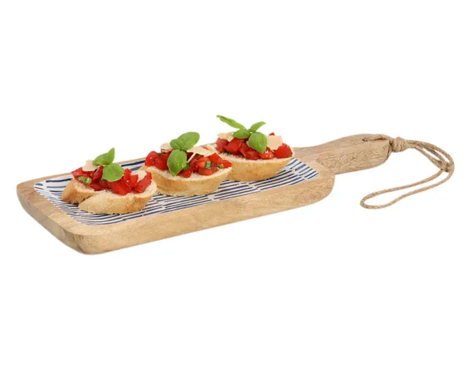 ZELLER tagliere legno di mango blu 38x15x2,5 cm