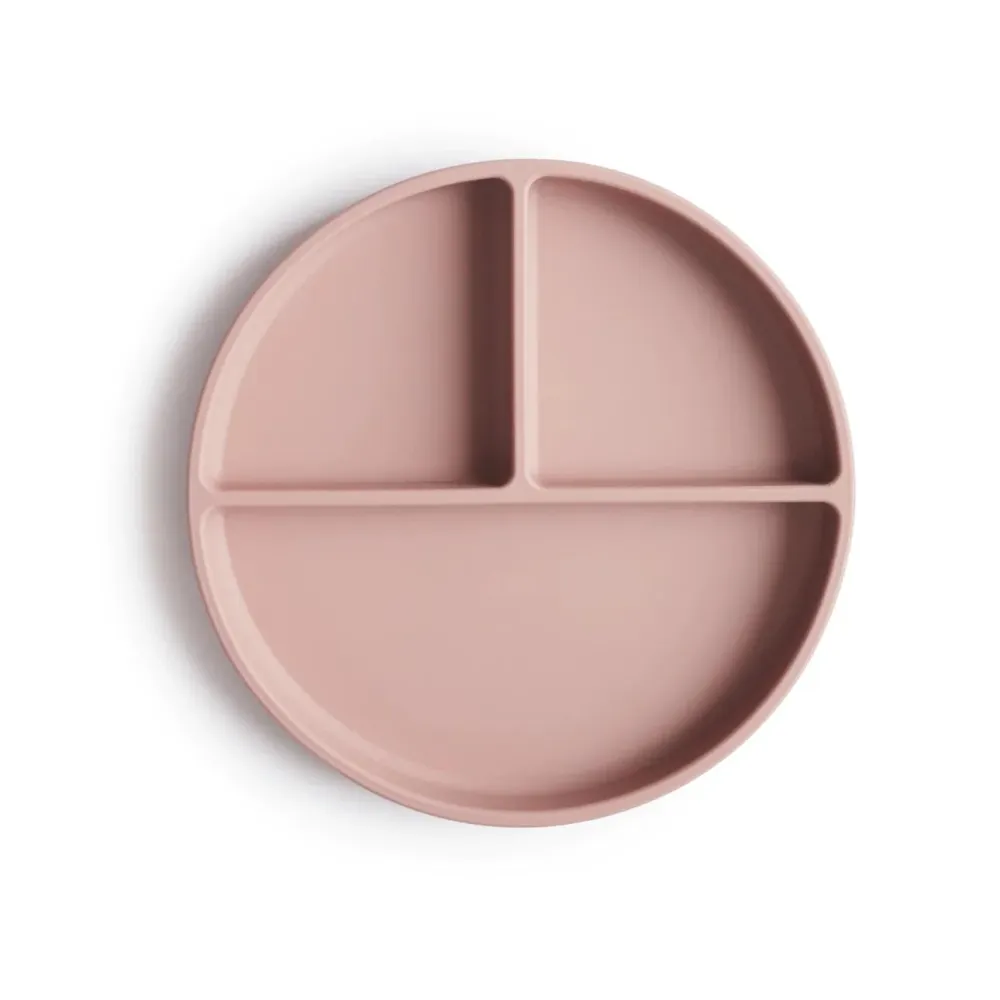 Mushie - Piatto silicone con ventosa Blush