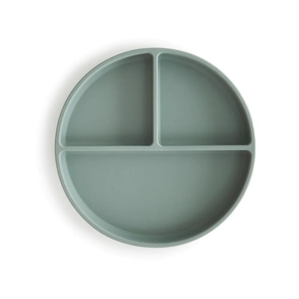 Mushie - Piatto silicone con ventosa Cambridge Blue
