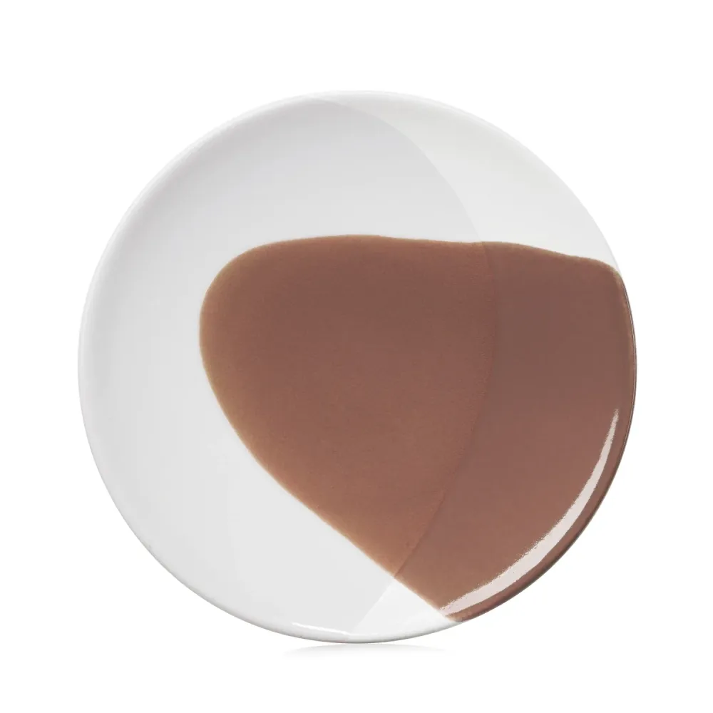 Piatto da dessert Confluence D21,5 cm cognac alabastro bianco