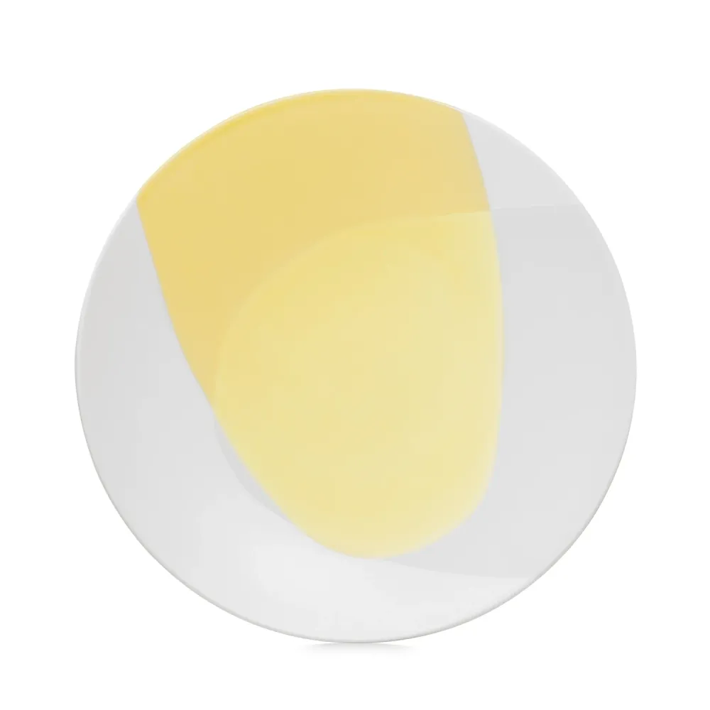 Piatto da dessert Confluence D21,5 cm zafferano alabastro bianco