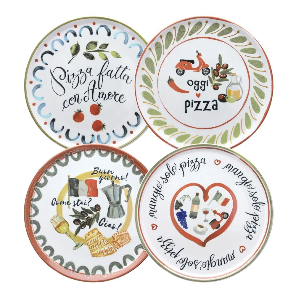 SET PIATTI PIZZA CINZIA ANDREA FONTEBASSO | porcellana | 4pz