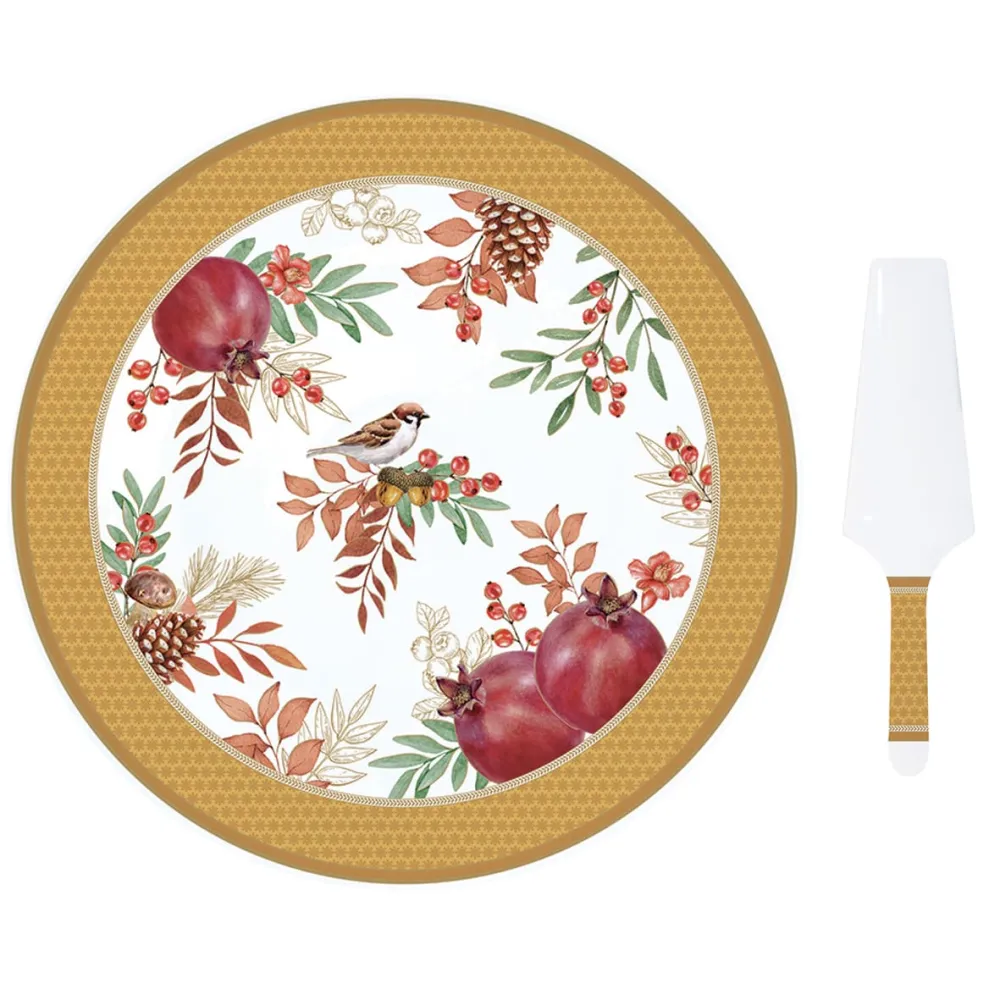 Piatto Torta con paletta "Autumn Simphony" Easy Life