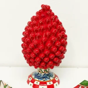 Pigna rossa con base decorata H EMOZIONI DI SICILIA