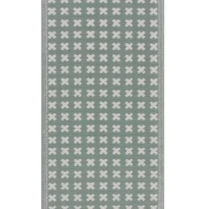 Tappeto da esterno verde con motivo geometrico 90 x 180 cm ROHTAK