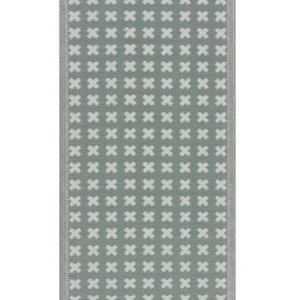 Tappeto da esterno verde con motivo geometrico 90 x 180 cm ROHTAK