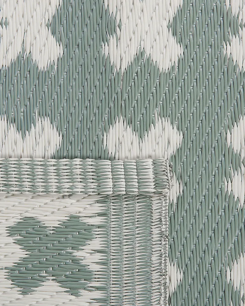 Tappeto da esterno verde con motivo geometrico 90 x 180 cm ROHTAK