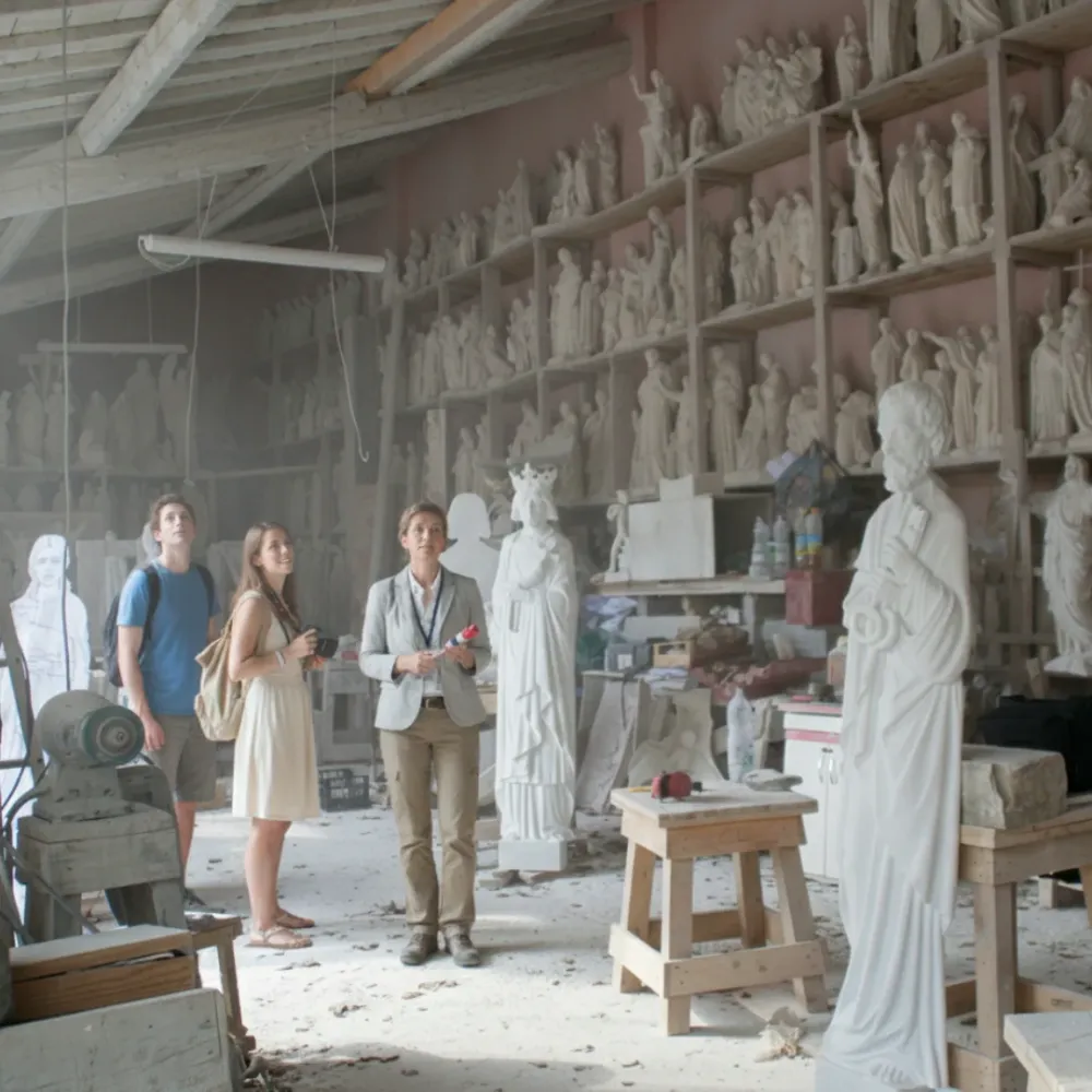Visita al laboratorio di scultura marmo toscano vicino Pisa