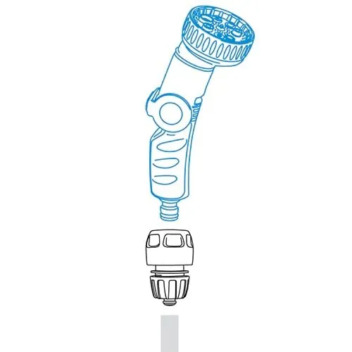 GF GARDEN Lancia ergonomica portata variabile, 8 Jet Diversi | Pistola per Irrigazione con aggangio rapido | MADE ITALY
