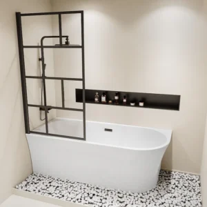 Vasca da bagno doccia con parete per vasca girevole 201l Angolo sinistra PONTICOLA | Resistente ai Raggi UV |