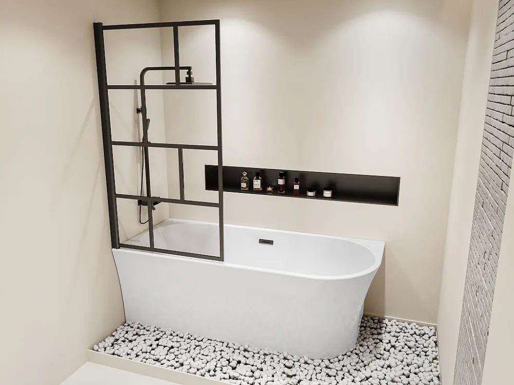 Vasca da bagno doccia con parete per vasca girevole 201l Angolo sinistra PONTICOLA | Resistente ai Raggi UV |