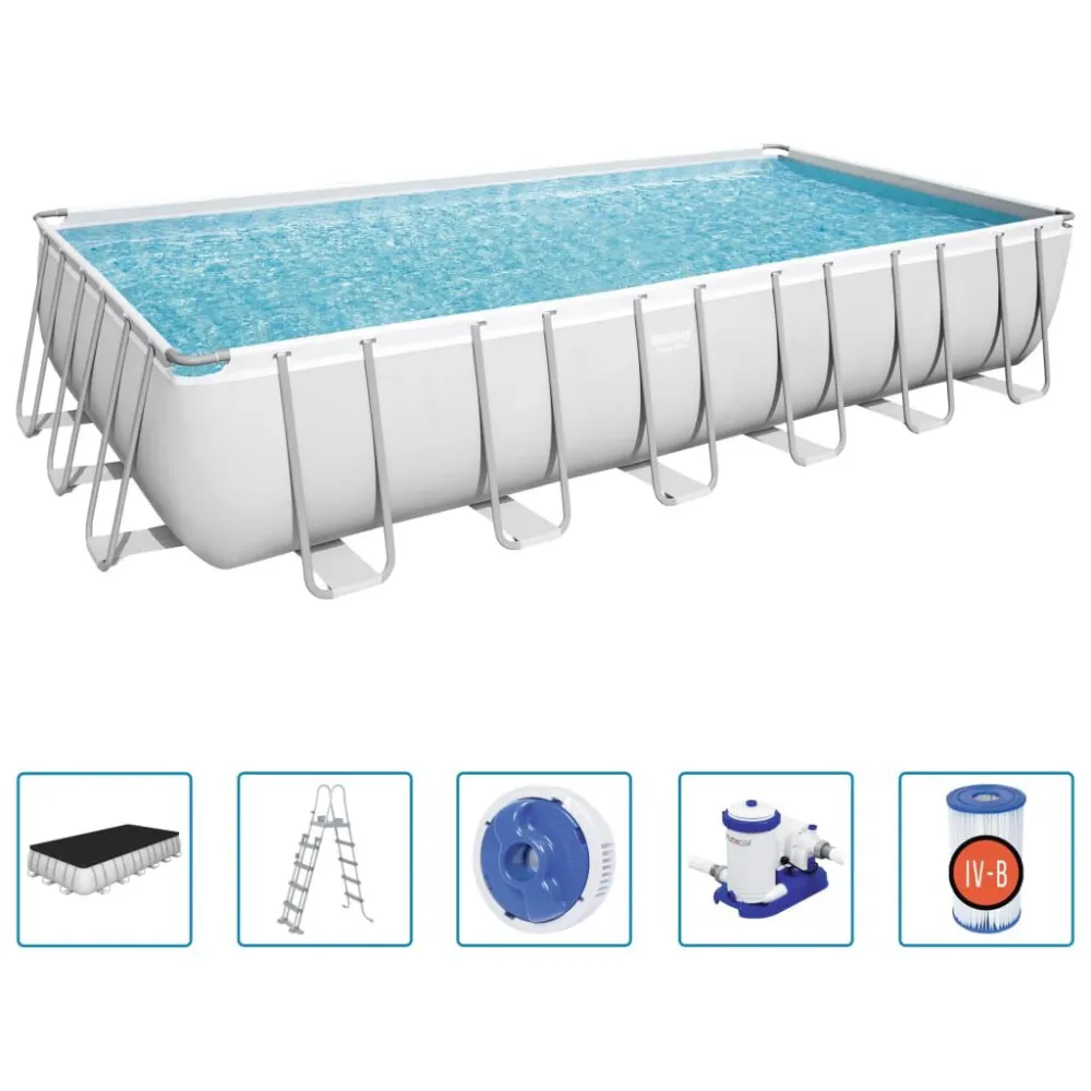 Bestway Power Di acciaio Piscina Rettangolare 732x366x132 cm