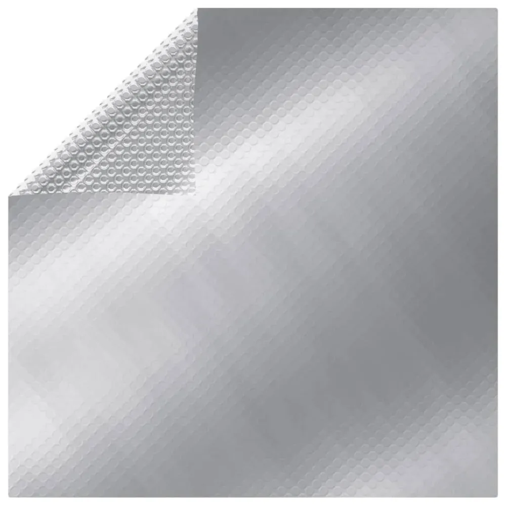 Pellicola Solare Galleggiante Rettangolare Piscina 6x4m Argento con Pompa di Filtraggio
