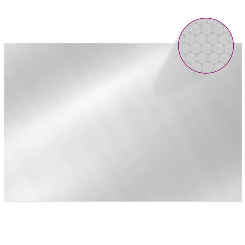 Pellicola Solare Galleggiante Rettangolare Piscina 6x4m Argento con Pompa di Filtraggio
