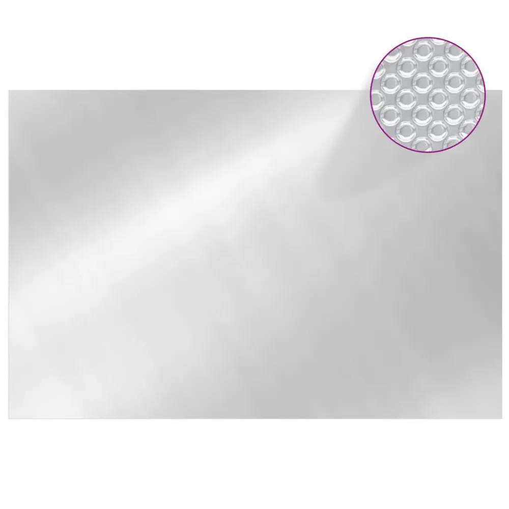Pellicola Solare Galleggiante Rettangolare Piscina 6x4m Argento con Pompa di Filtraggio
