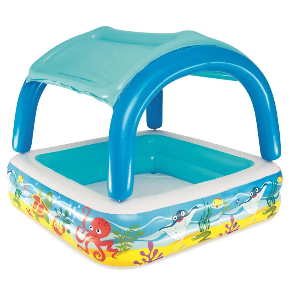 Piscina per Bambini Bestway Piscina da Gioco con Tettoia Blu 140x140x114 cm 52192