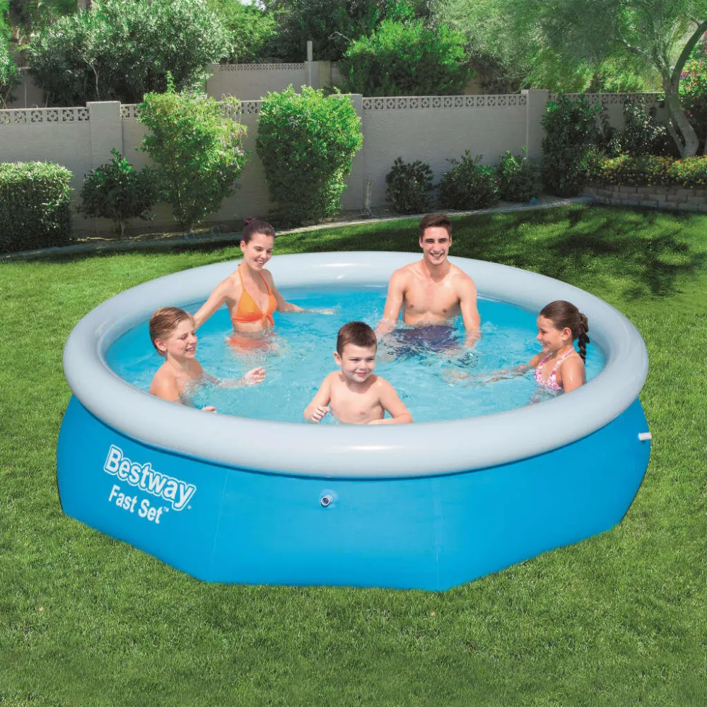 Bestway Piscina Gonfiabile Rotonda Svelto Set 305x76 cm 57266 per Famiglie