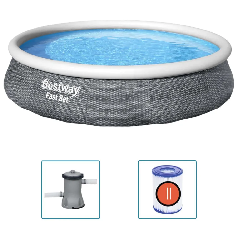 Bestway Set Piscina Gonfiabile con Pompa Veloce Set 196x84 cm