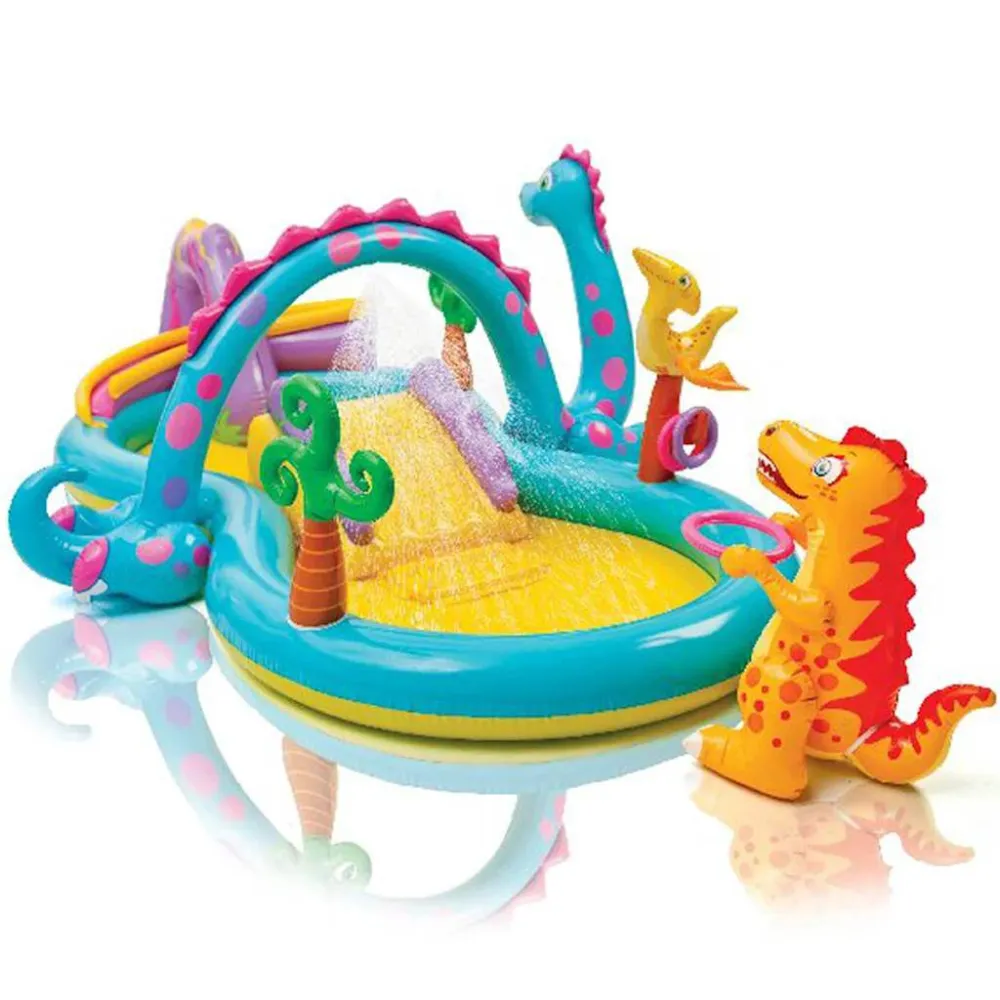 Intex Dinoland Piscina Gonfiabile Centro Giochi 333x229x112 cm 57135NP con Scala di Accesso