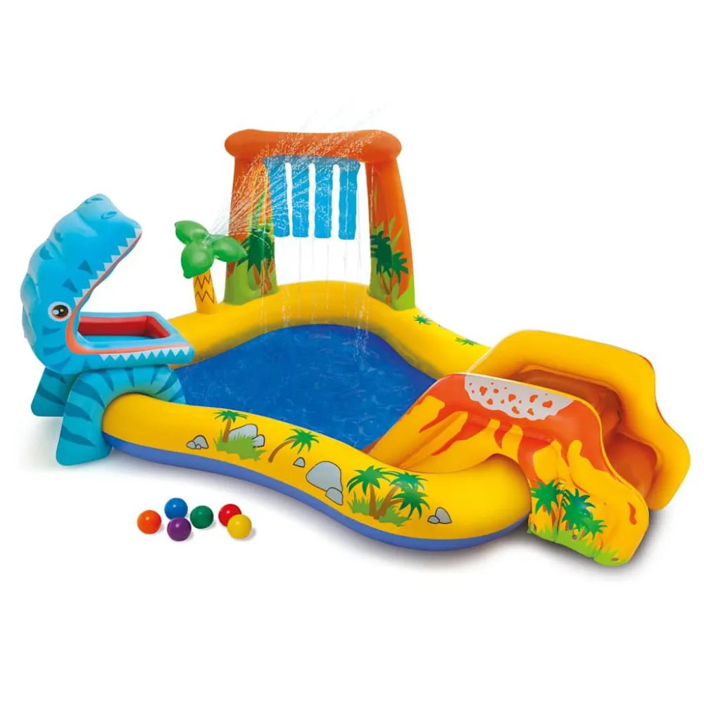 Intex Piscina Gonfiabile Dinosaur Play Center 249x191x109 cm 57444NP con Pompa di Filtraggio