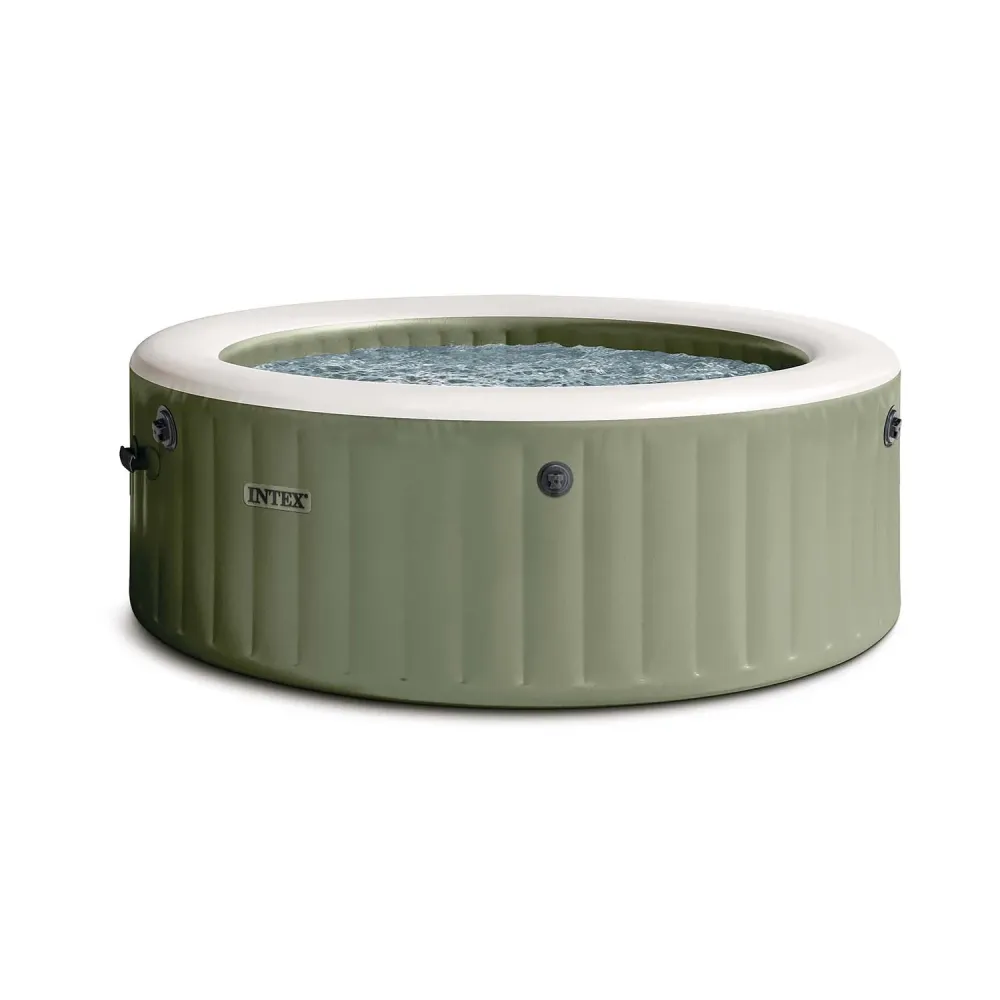 INTEX - Spa Idromassaggio PureSpa™ Bubble Massage 4 Posti Verde Oliva - altezza 71 cm diametro 196 cm