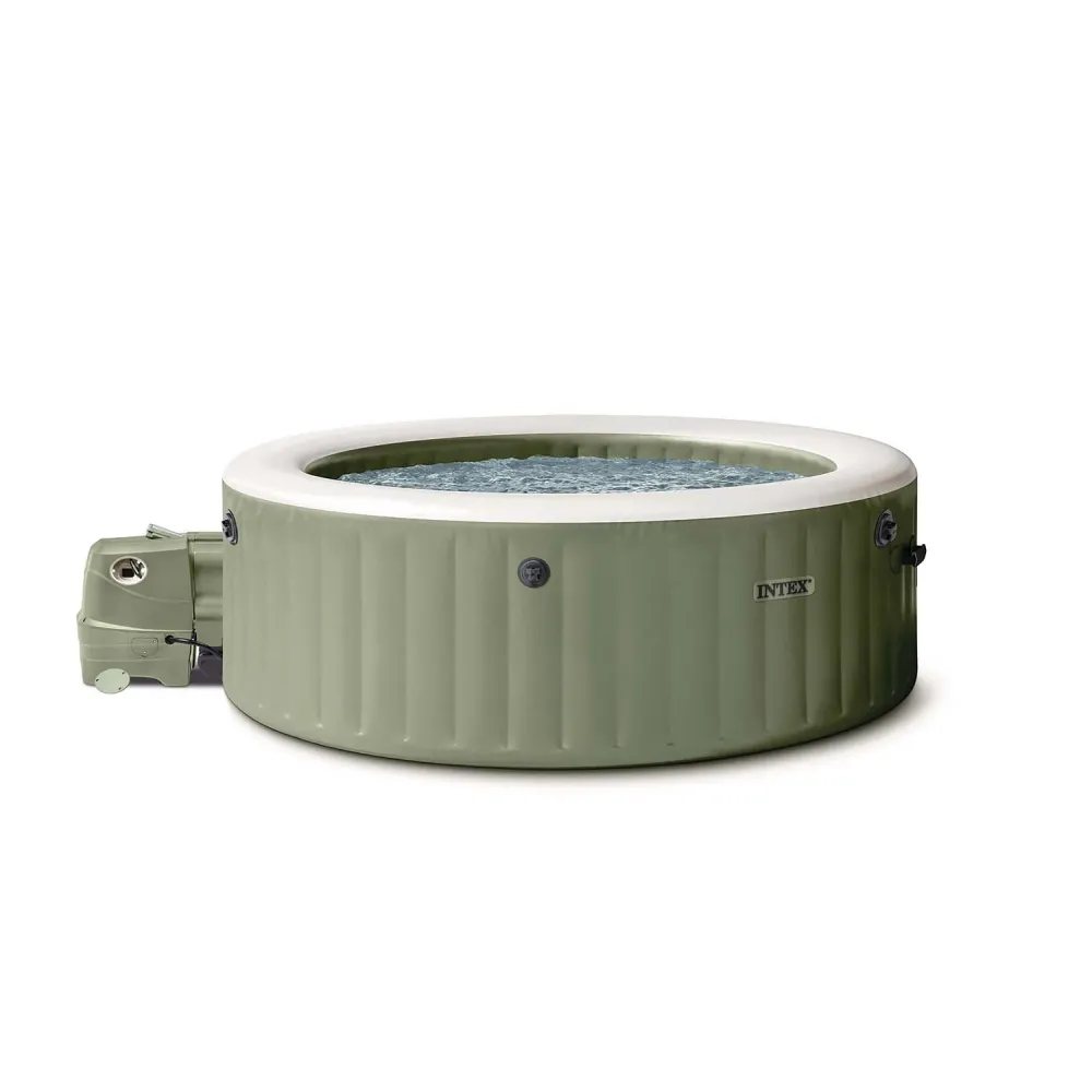 INTEX - Spa Idromassaggio PureSpa™ Bubble Massage 6 Posti Verde Oliva - altezza 71 cm diametro 216 cm