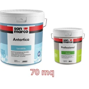 San Marco - Kit pittura lavabile bianca per mq 70 (Antartica lt.14 + Atomo lt.5)