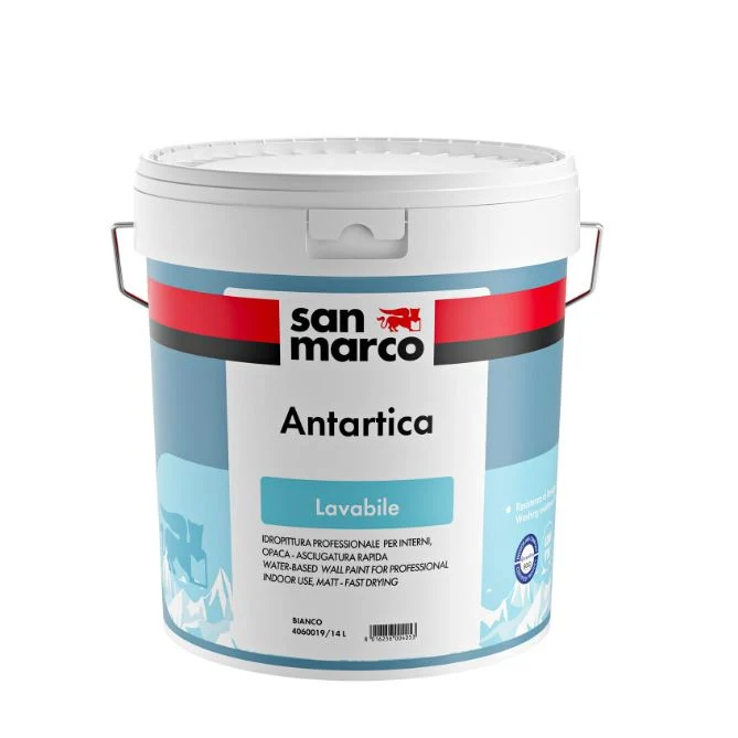 San Marco - Kit pittura lavabile bianca per mq 70 (Antartica lt.14 + Atomo lt.5)