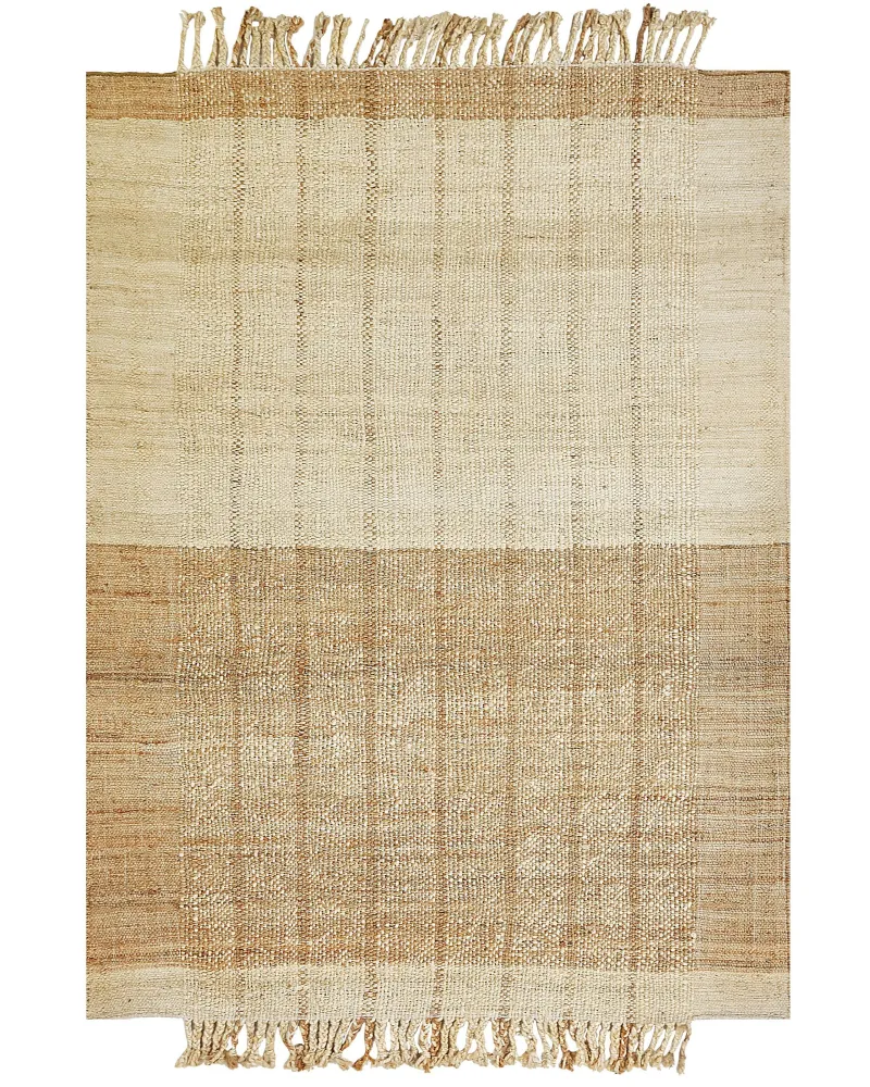 Tappeto iuta beige limpido e marrone 160 x 230 cm KARKIN