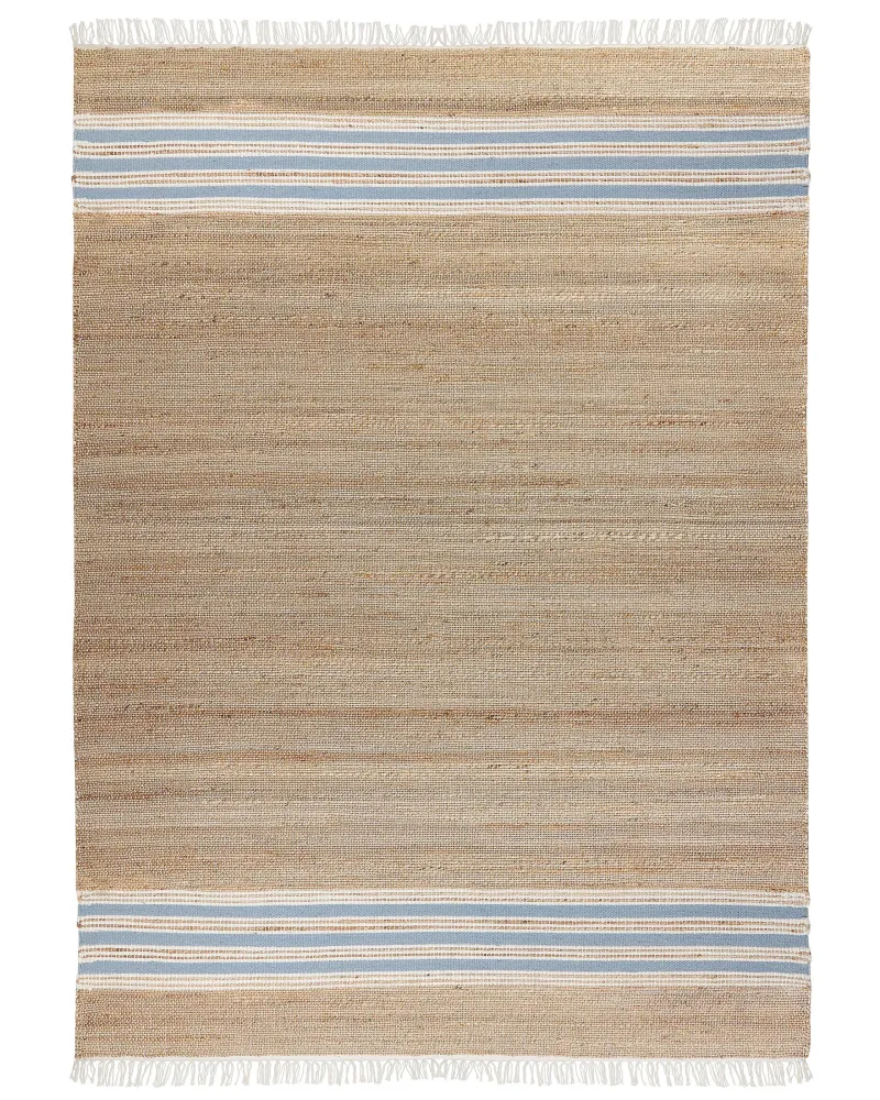 Tappeto iuta nocciola e azzurro 160 x 230 cm MIRZA - Confezione Completa