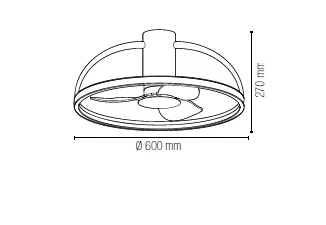 FANEUROPE Plafoniera led grigia con ventilatore d. 60 cm luce 3cct 3000k/4000k/6500k 40w 5250lm LED-HADLEY-NER (Copia)