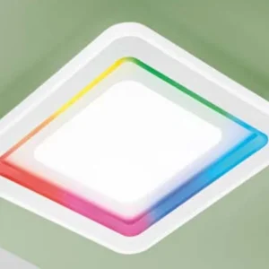 FANEUROPE Plafoniera Quadrata RGB LED 40W 4315 lm con struttura metallo e acrilico bianco, I-DYGITALQ50