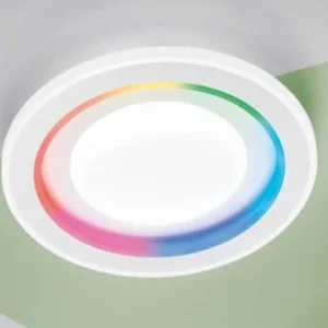 FANEUROPE Plafoniera Rotonda RGB LED 40W 4315 lm con struttura metallo e acrilico bianco, I-DYGITALR50