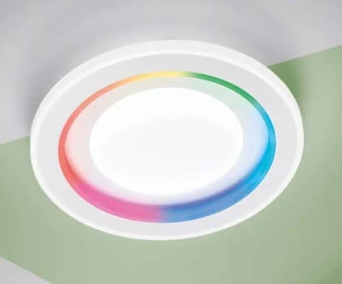 FANEUROPE Plafoniera Rotonda RGB LED 40W 4315 lm con struttura metallo e acrilico bianco, I-DYGITALR50