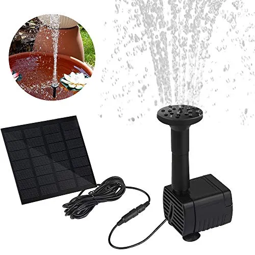 Ovareo, fontana energia solare, pompa per laghetti da esterni, Nero