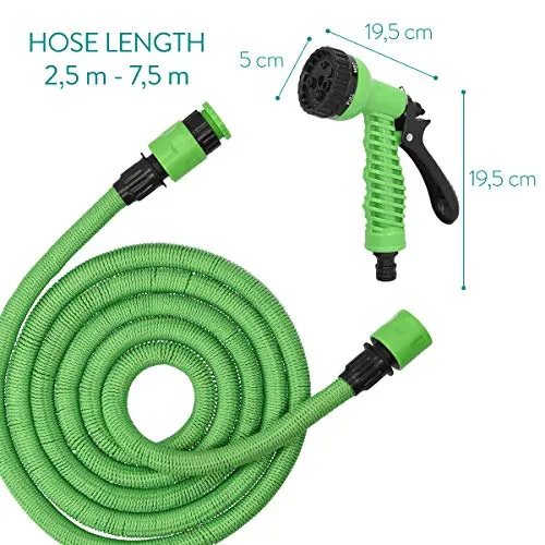 Navaris Tubo Estensibile da Giardino - 2,5-7,5m Pistola 7 funzioni