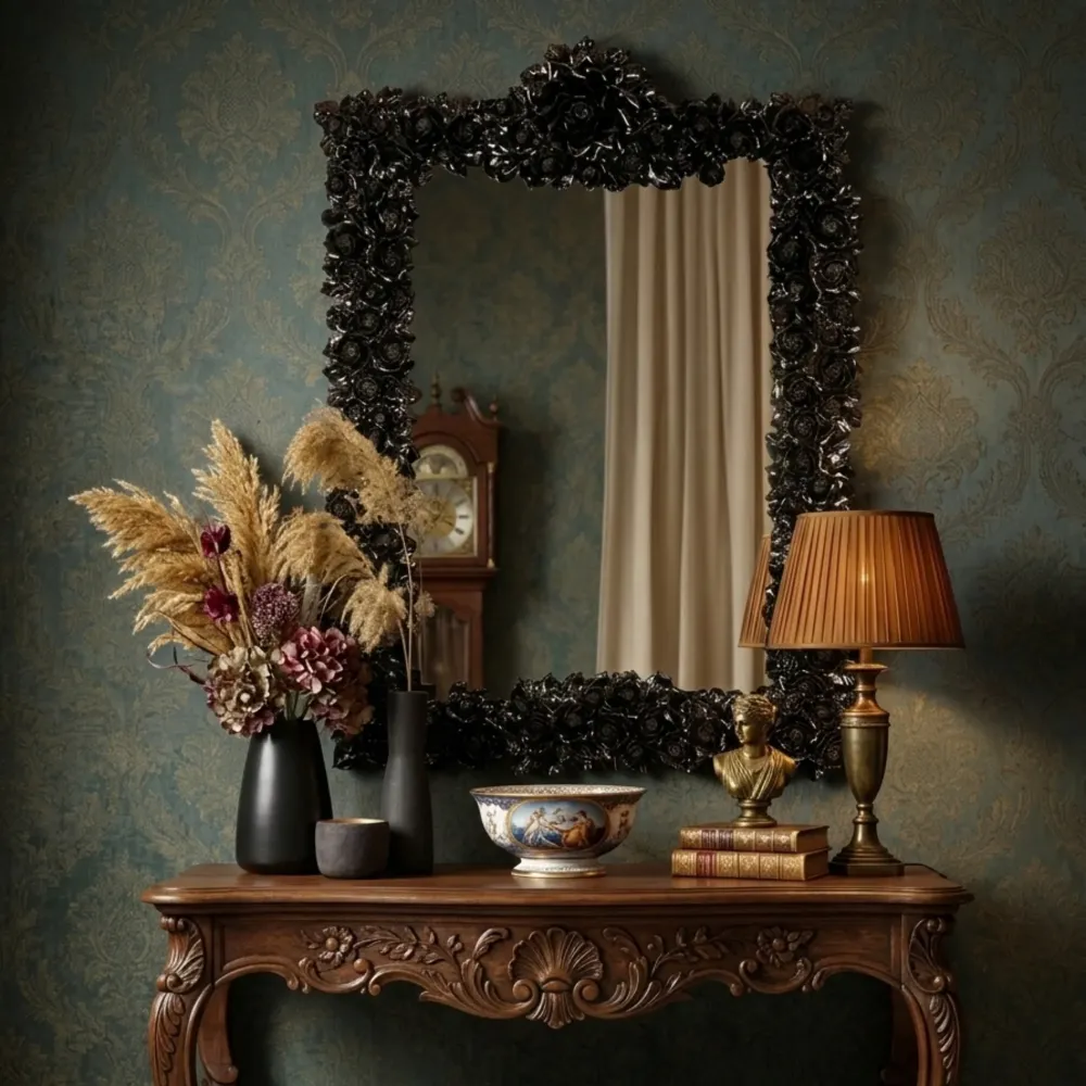 Specchio Nero Porcellana di Capodimonte