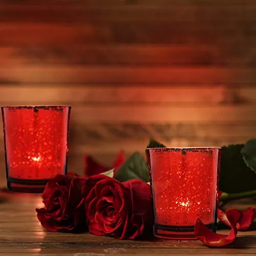 TWIDDLERS 15PCS Titolari Tealight Rossa Votivo | Porta Candele Speckled...